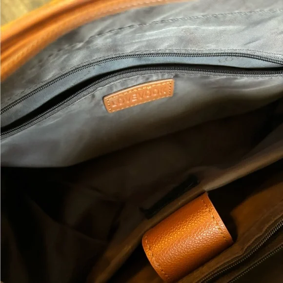LOVEVOOK Laptop Tote Bag 15.6” Waterproof PU Leather Brown - Picture 11 of 16
